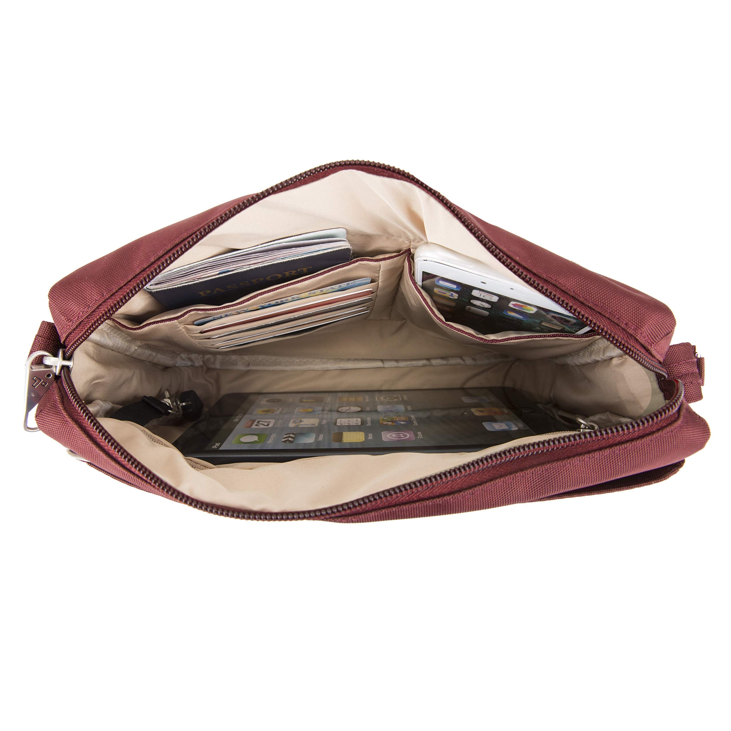 Travelon Anti-Theft Classic Small East/West Crossbody Wine One Size U1