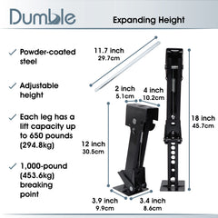 Dumble RV Stabilizer Jacks - 2pk 1300lb Cap Attachable Telescoping Travel Trailer Jack Stabilizer Stands and Jack Rod U2
