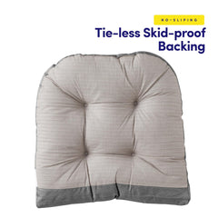 Sweet Home Collection Rocking Chair Cushion Premium Tufted Pads Non Skid Slip Backed Upper and Lower with Ties, 2 Piece Set, Gray Gray 2 Piece Set U2