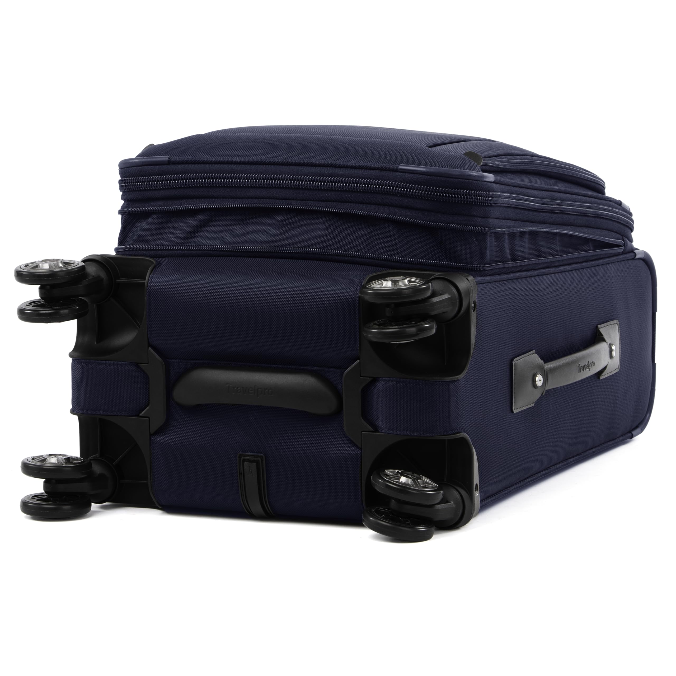 Travelpro Platinum Elite Softside Expandable Carry on Luggage, 8 Wheel Spinner Suitcase, USB Port, Suiter, Men and Women, Dark Blue, Carry On 21-Inch Dark Blue Carry-On 21-Inch U4