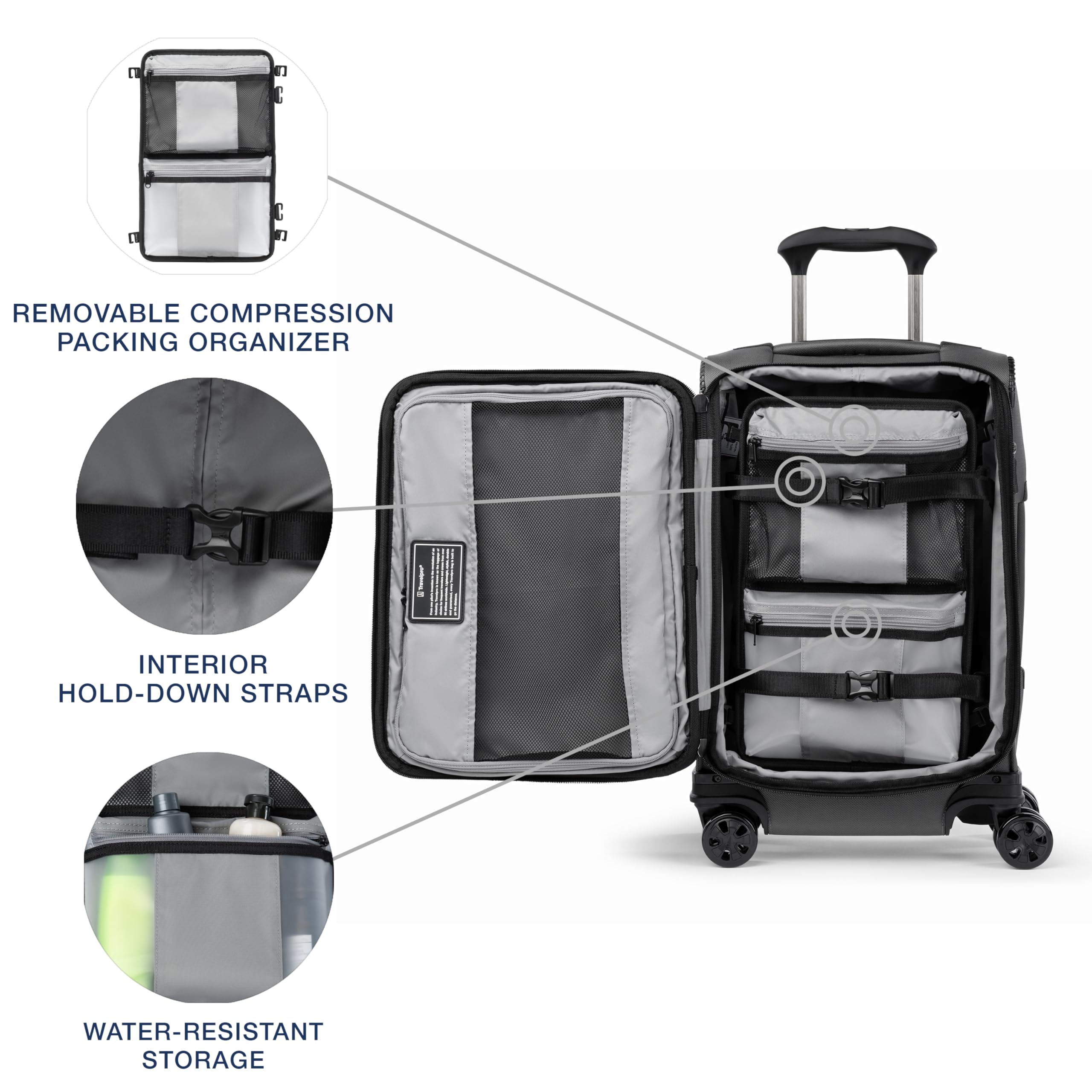 Travelpro Crew Classic Lightweight Softside Expandable Carry on Luggage, 8 Wheel Spinner Suitcase, Men and Women, Carry On 21-Inch, Titanium Grey Titanium Grey Carry On U4