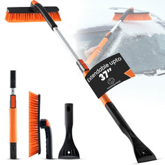 Utopia Home 31" to 37” Extendable Snow Brush for Car and Ice Scrapers for Car Windshield, 360° Rotation Brush Head Snow Broom for Truck and SUVs with Ergonomic Foam Grip   U1
