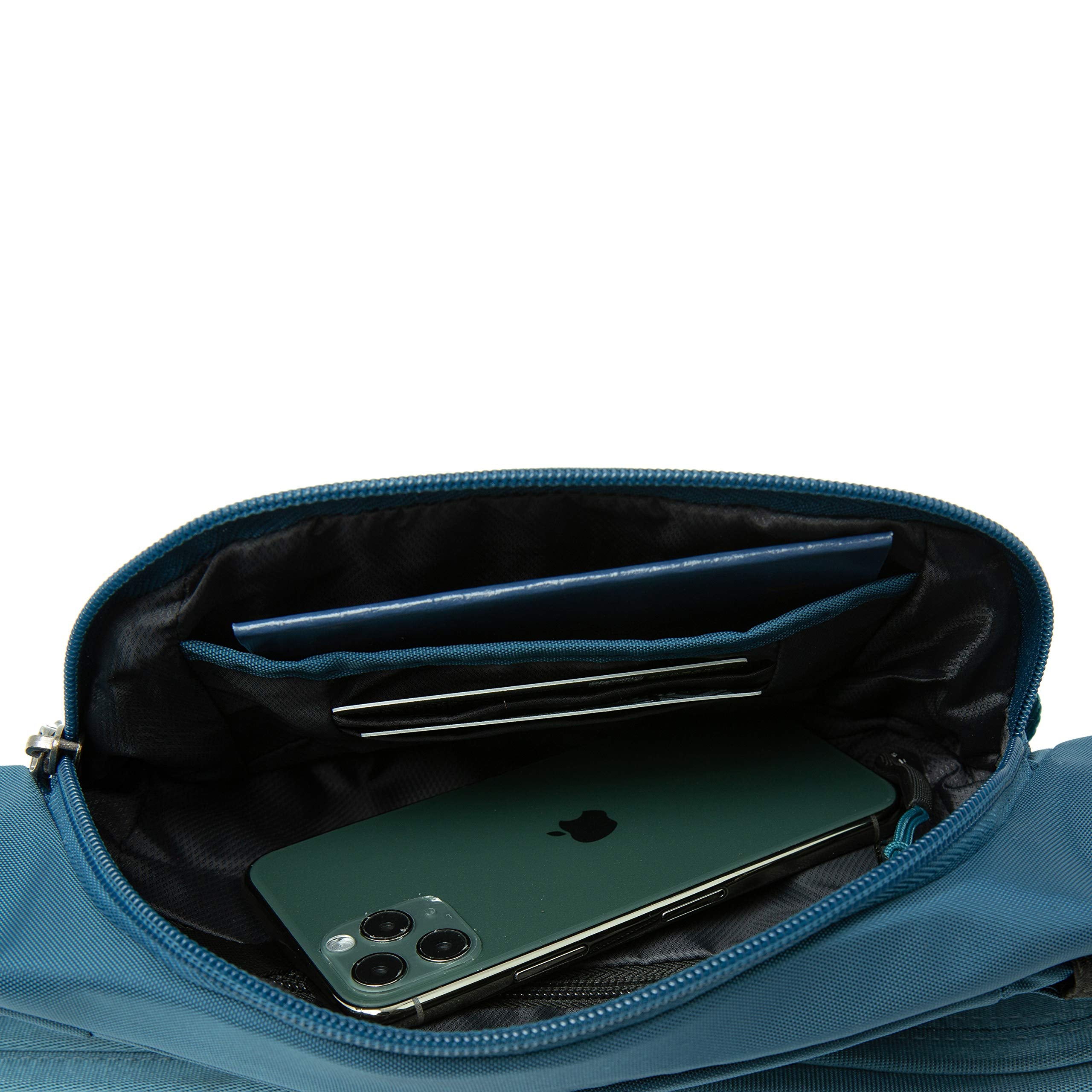 Travelon Anti-Theft Active Waist Pack, Teal, 9.5" W x 6" H x 2" D U1