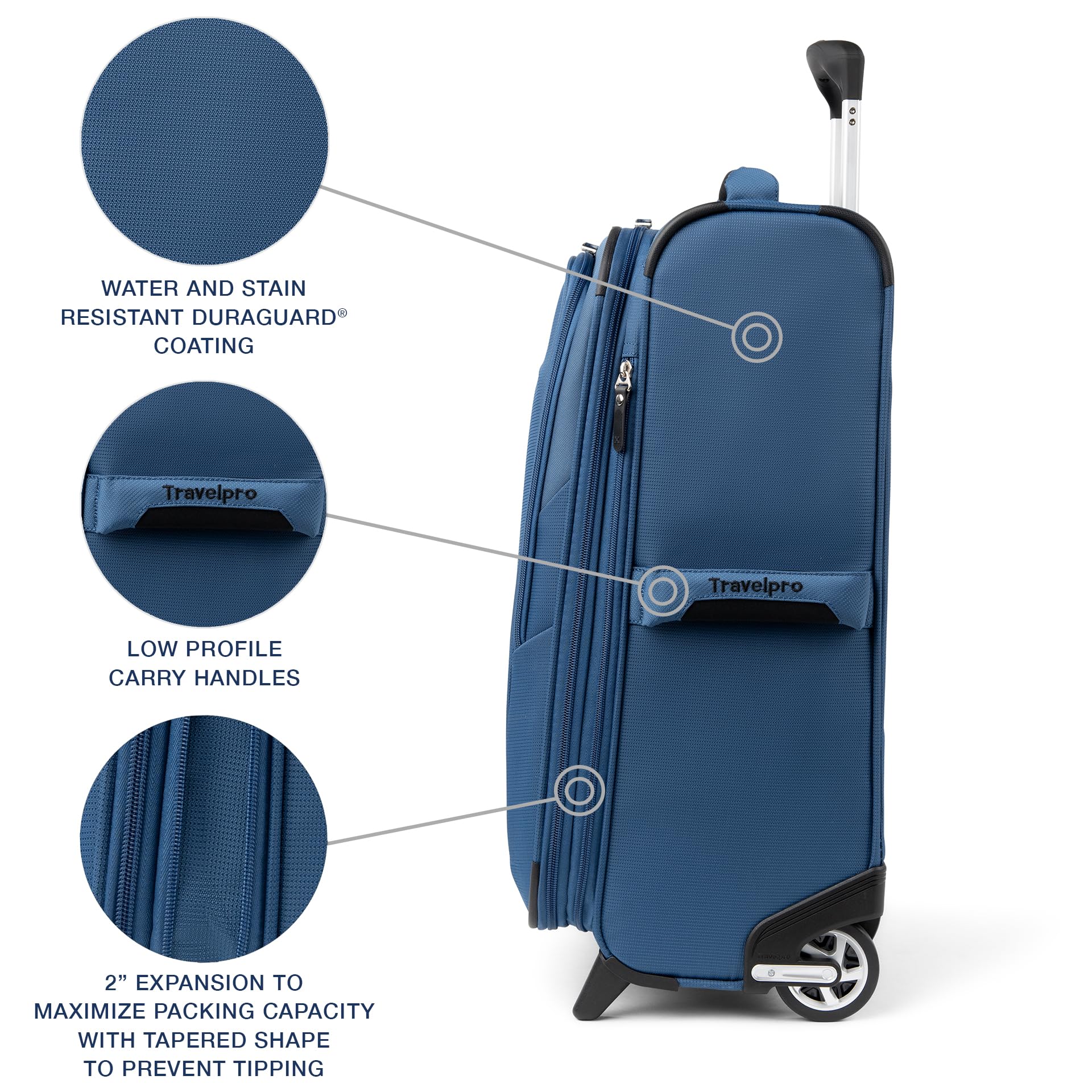 Travelpro Maxlite 5 Softside Expandable Upright 2 Wheel Carry-on Luggage, Lightweight, 21-Inch - Ensign Blue Ensign Blue Carry-on 21-Inch U1