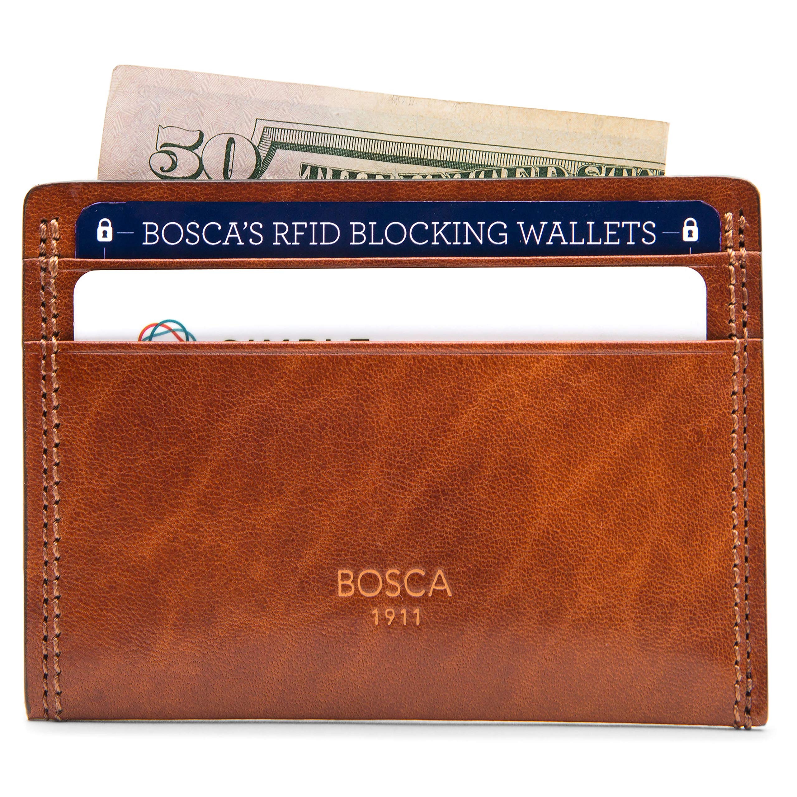 Bosca Mens Dolce Collection - Weekend Wallet ( Amber , One Size ) Amber One Size U3