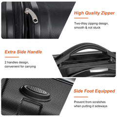 ZENY Hardside Expandable Spinner Luggage Suitcase Lightweight Travel Luggage with Double Spinner Wheels, Carry-On 21 Inch (Black) U1