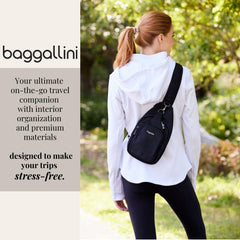 Baggallini Central Park Sling, Terracotta Gloss Ripstop Terracotta Gloss Ripstop One Size U1