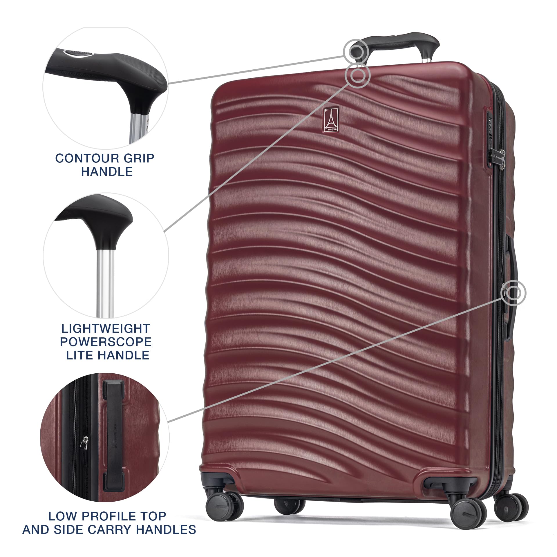 Travelpro Maxlite Air V2 Hardside Expandable Luggage, 8 Spinner Wheels, Lightweight Hard Shell Suitcase, TSA lock ( Cabernet , Checked Large 28-Inch ) Cabernet Checked Large 28 Inch U2