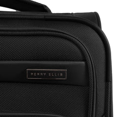 Perry Ellis Charleston Lightweight Spinner Carry-On Luggage, Black Black 13.5 x 10 x 22 inches U1