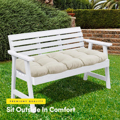 Sweet Home Collection Patio Chair Cushions Outdoor Loveseat Lounge Seat Pads Premium Comfortable Thick Fiber Fill Tufted 44" x 19", 1 Count (Pack of 1), Cream Cream 1 Count (Pack of 1) U1