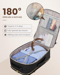 LOVEVOOK Travel Backpack for Women & Men 40L,Airline Approved Carry On Backpack Travel Essentials,TSA Carry on Luggage,Waterproof Personal Item Travel Bag,Suitcase with 3 Packing Cubes,Black-Black Black-black Large-40L-4Pcs U1