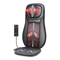 Snailax shiatsu Neck & Back Massager with Heat, Full Back Kneading Shiatsu or Rolling Massage, Massage Chair pad with Height Adjustment, Back Massager for Neck and Shoulder Grey and Black 1 Count (Pack of 1) U2