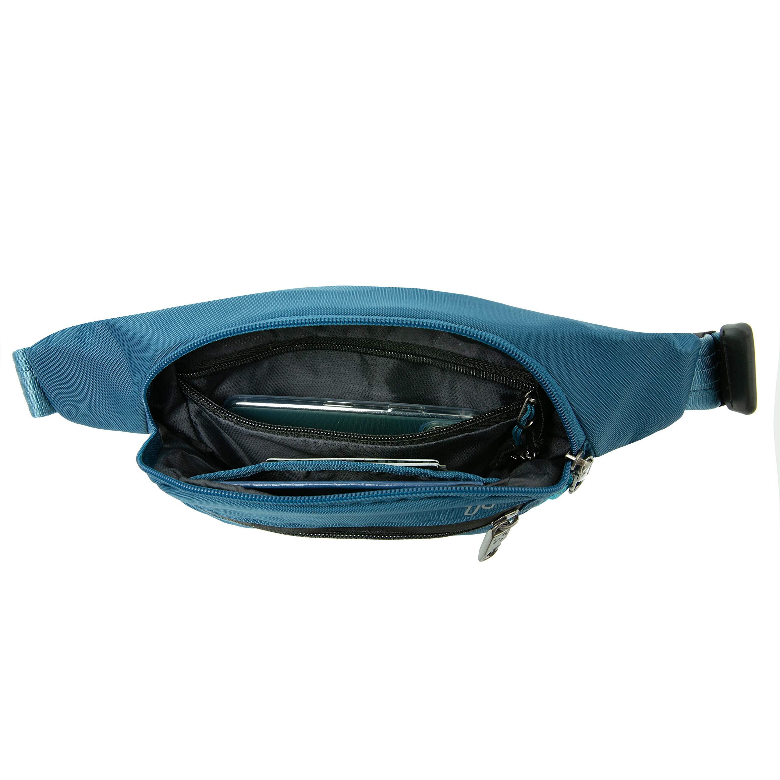 Travelon Anti-Theft Active Waist Pack, Teal, 9.5" W x 6" H x 2" D U1