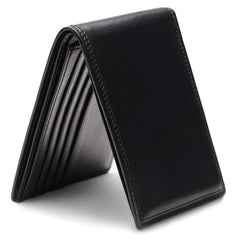 Bosca Men's Leather Wallet – Full Grain Italian Dolce Leather Wallet For Men, 8 Card Slots, Bifold, Gift-Ready Packaging, Black Black One Size Fits All U1