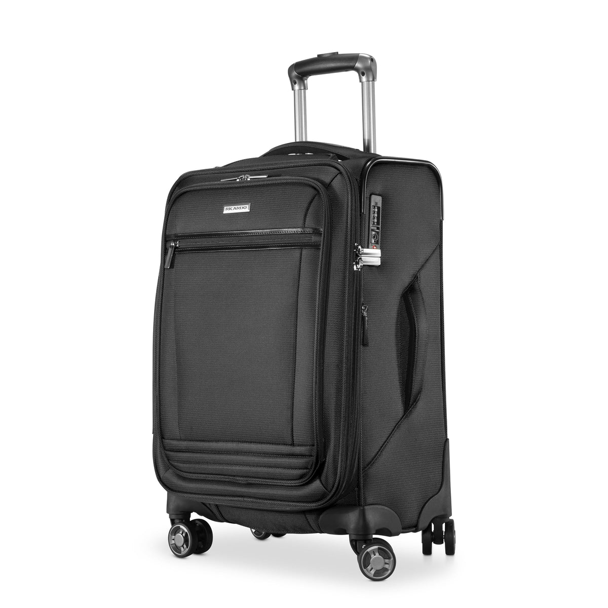 Ricardo Beverly Hills Avalon Softside Carry-On Luggage Made with Sustainable 100% Recycled PET (rPET), Lightweight, Eco-Friendly Travel, Expandable, Dual Spinner Wheels, Black, 20-inch U2