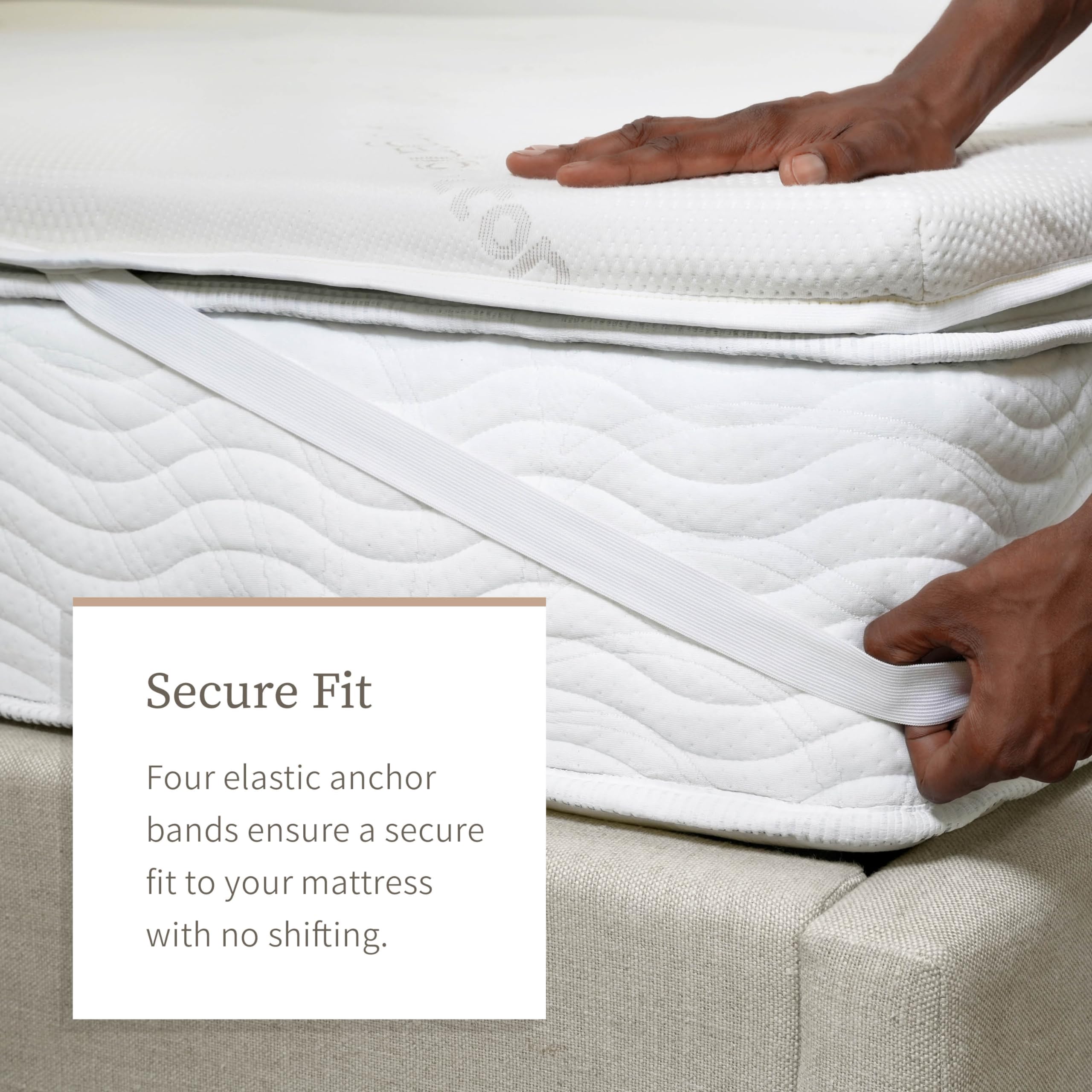 Saatva Graphite Memory Foam Mattress Topper - 3” Memory Foam Layer - Enhanced Comfort & Cooling - Queen White Queen U1
