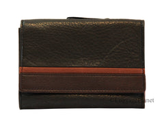 Osgoode Marley RFID Blocking Womens Leather Flap Wallet (Black w/Brandy Interior) Black w/ Brandy Interior  U1