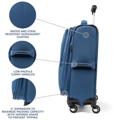 Travelpro Maxlite 5 Softside Expandable Luggage with 4 Spinner Wheels, Lightweight Suitcase, Men and Women, Ensign Blue, Compact Carry-on 20-Inch Ensign Blue Compact Carry-on 20-Inch U2