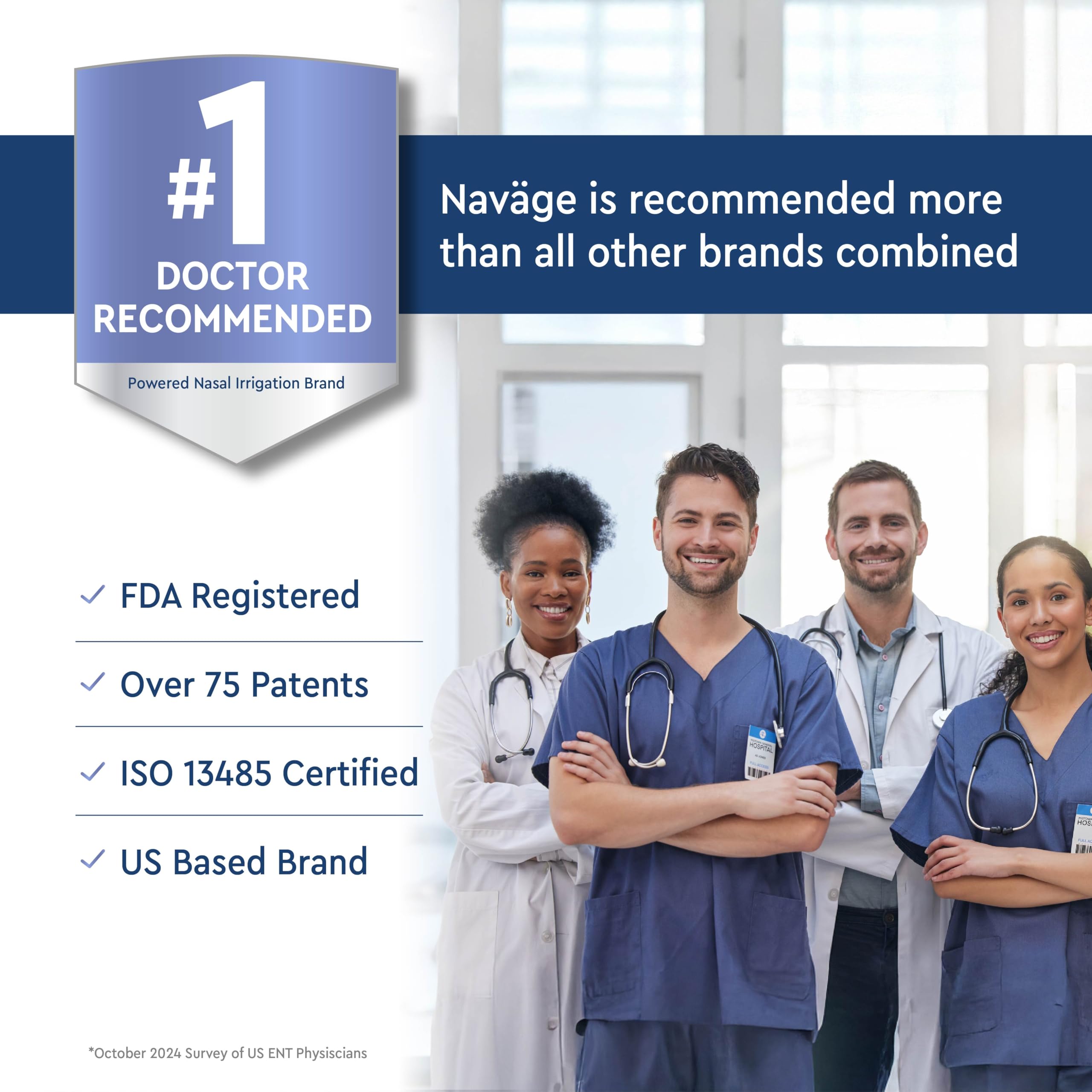 Navage® Starter Bundle – Nasal Irrigation System - Saline Nasal Rinse Kit with 1 Nose Cleaner and 20 SaltPods for Congestion Relief ($109 Value). Sinus Rinse for Clinically Proven Benefits Blue Starter U1