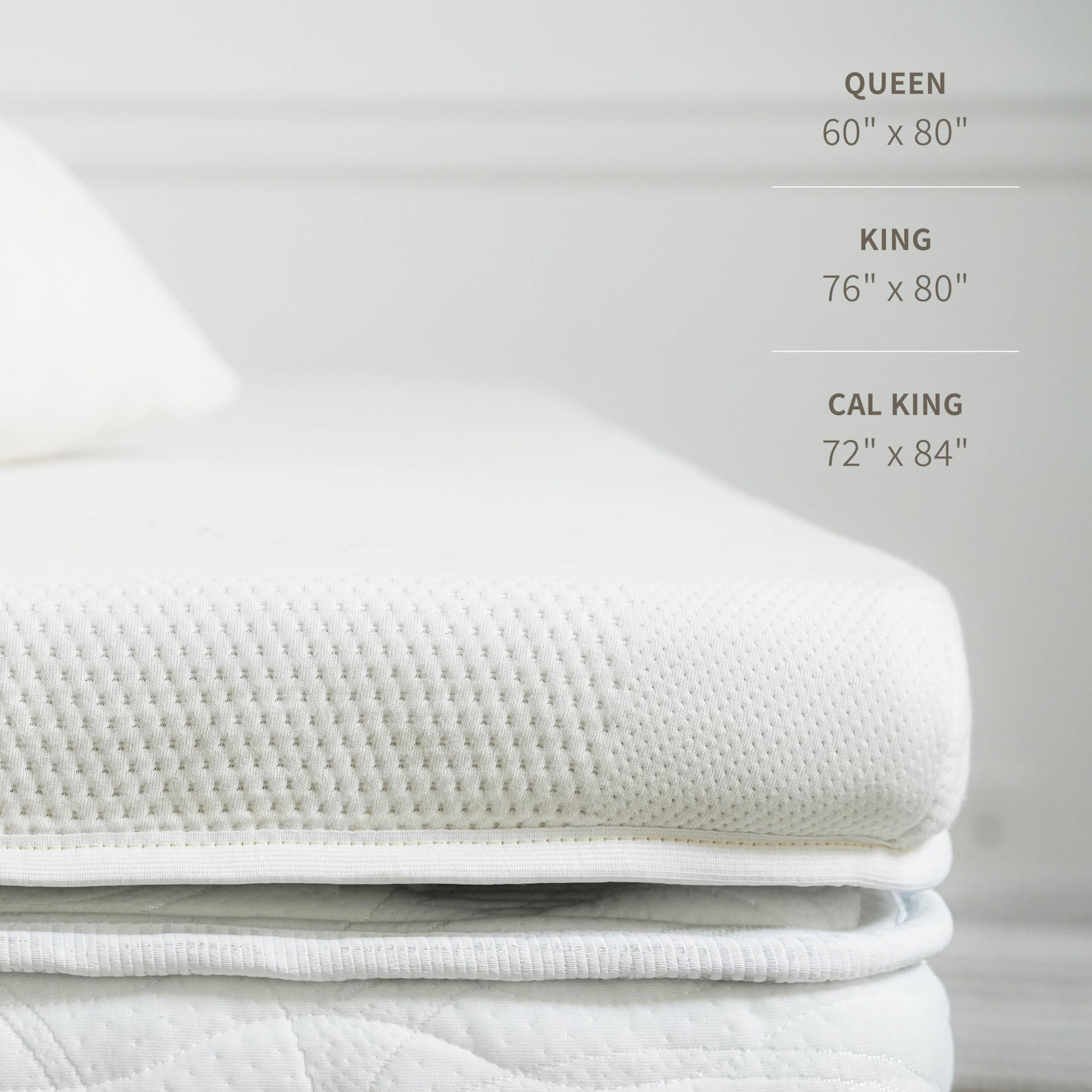 Saatva Graphite Memory Foam Mattress Topper - 3” Memory Foam Layer - Enhanced Comfort & Cooling - Queen White Queen U1