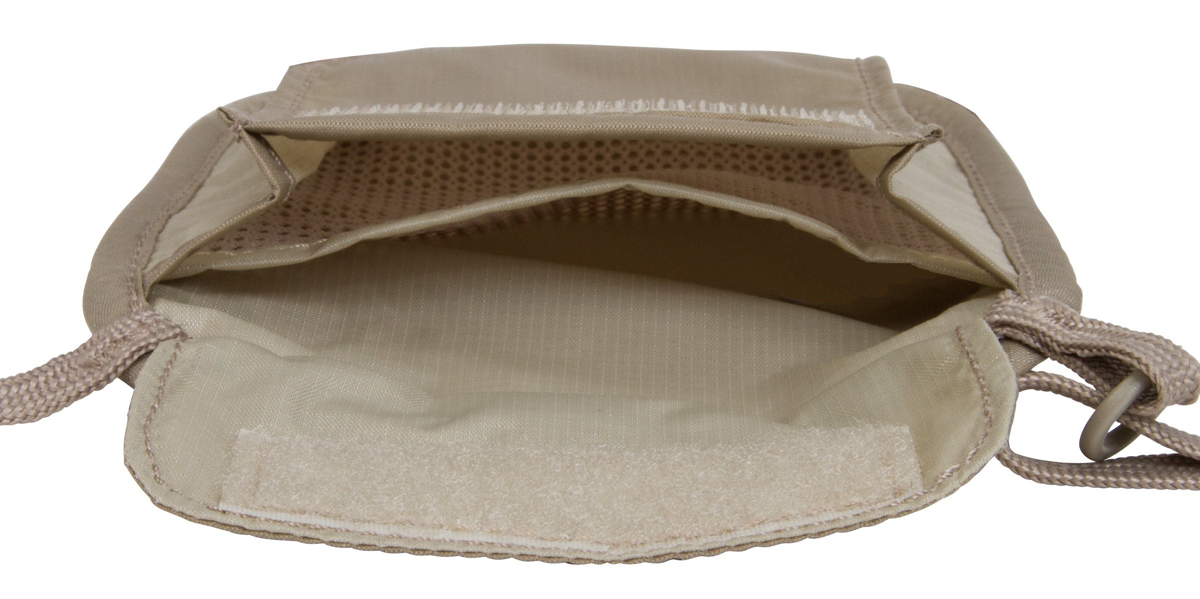 eagle creek RFID Blocker Neck Wallet - Durable and Lightweight Travel Passport and Valuables Organizer with Hook and Loop Closure and Adjustable Neck Strap, Tan Tan One Size U1