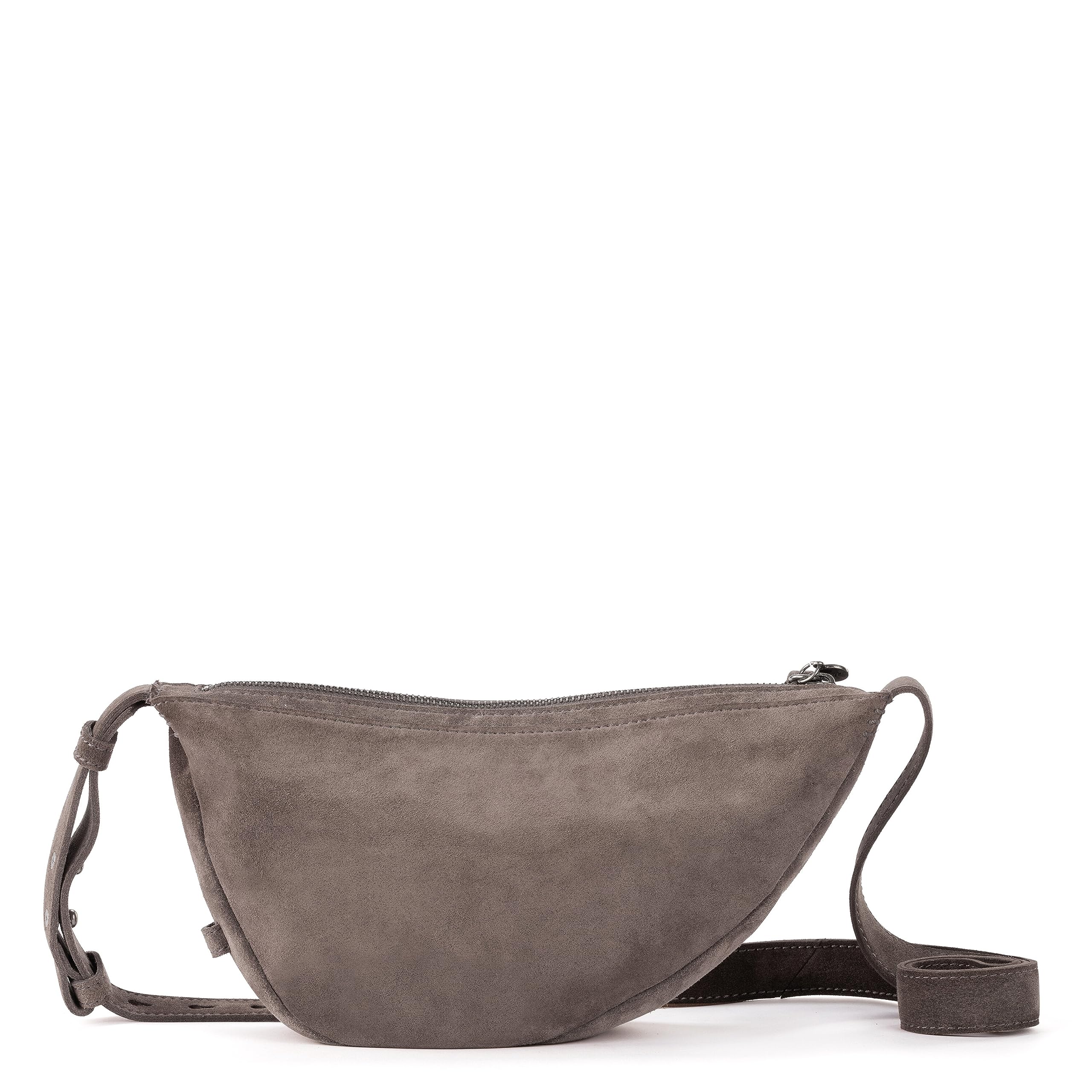 The Sak Tess Sling - Women's Small Crossbody Bag with Zipper Closure Mushroom Suede Medium U1