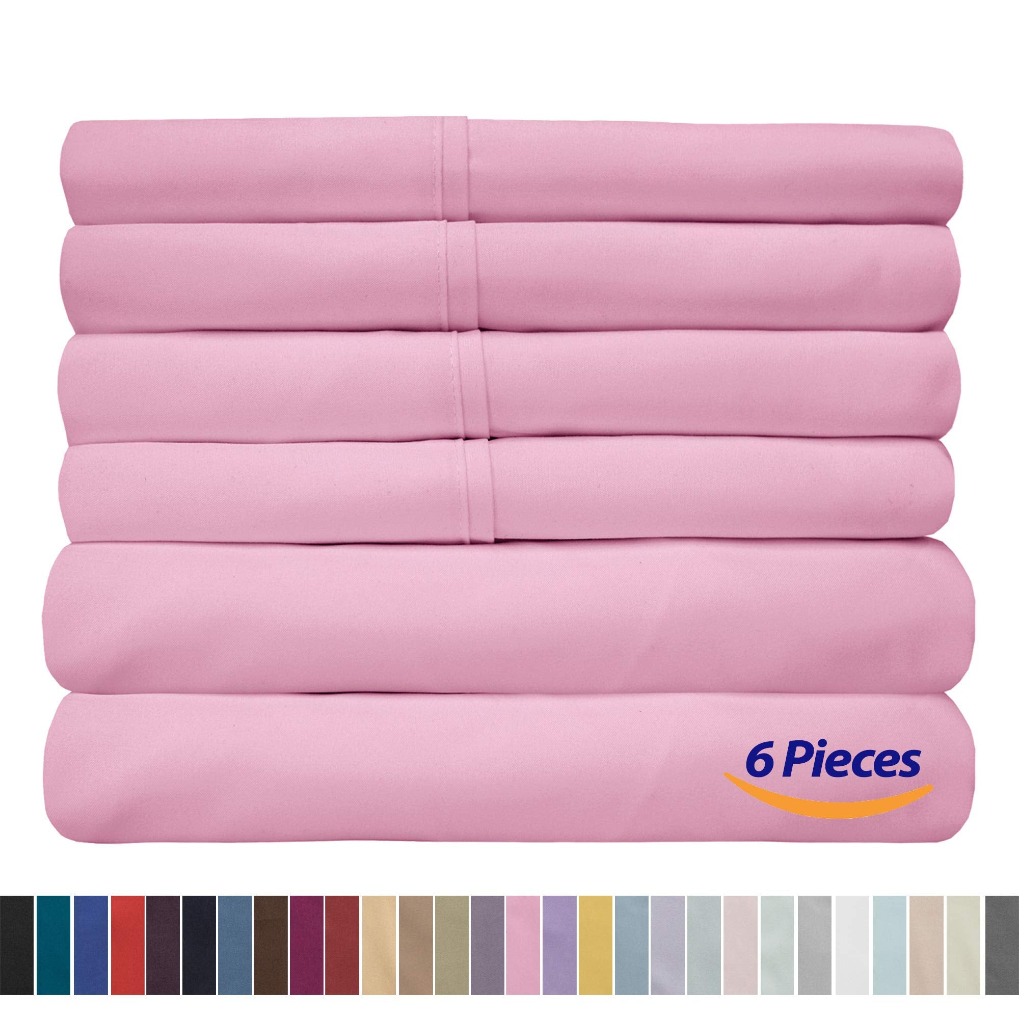 Twin XL Size Bed Sheets - 4 Piece 1500 Supreme Collection Fine Brushed Microfiber Deep Pocket Twin X-Large Sheet Set Bedding - 1 EXTRA PILLOW CASES, GREAT VALUE, Twin XL, Pink Pink Twin XL(Pack of 1) U1