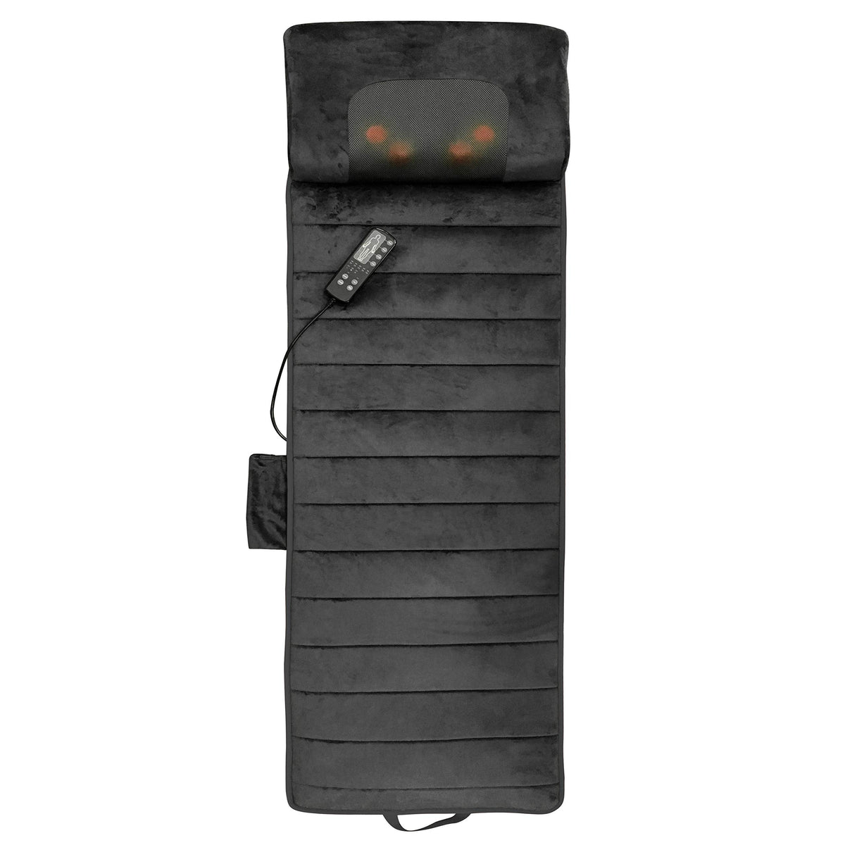 Massage Mat Vibration Pad - Full Body Vibration Mattress Pad for Bed with Rotating Shiatsu Neck Massage Pillow - 10 Vibrating Motors, 4 Warming Heating Spots - Neck, Shoulder, Back Massager Black 1 Count (Pack of 1) U2