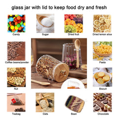 CNWSGEM Sugar Bowls Sugar Container 25.36 FL OZ Glass Coffee Canister Airtight Food Storage Jar with Lid and Spoon Candy Jar Coffee Bar Accessories Storage Beans Powder (Conical) Conical 17/25/27 OZ U1