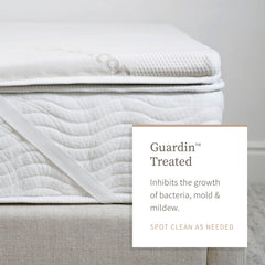 Saatva Graphite Memory Foam Mattress Topper - 3” Memory Foam Layer - Enhanced Comfort & Cooling - Queen White Queen U1