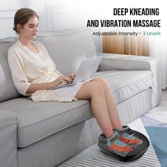 Snailax Shiatsu Foot Massager with Heat, Deep Kneading, Compression, Vibration, Feet Massager Machine for Plantar Fasciitis, Neuropathy, Foot Warmer Under Desk, Size 13, Gifts for Men, Women Black 1 Count (Pack of 1) U1