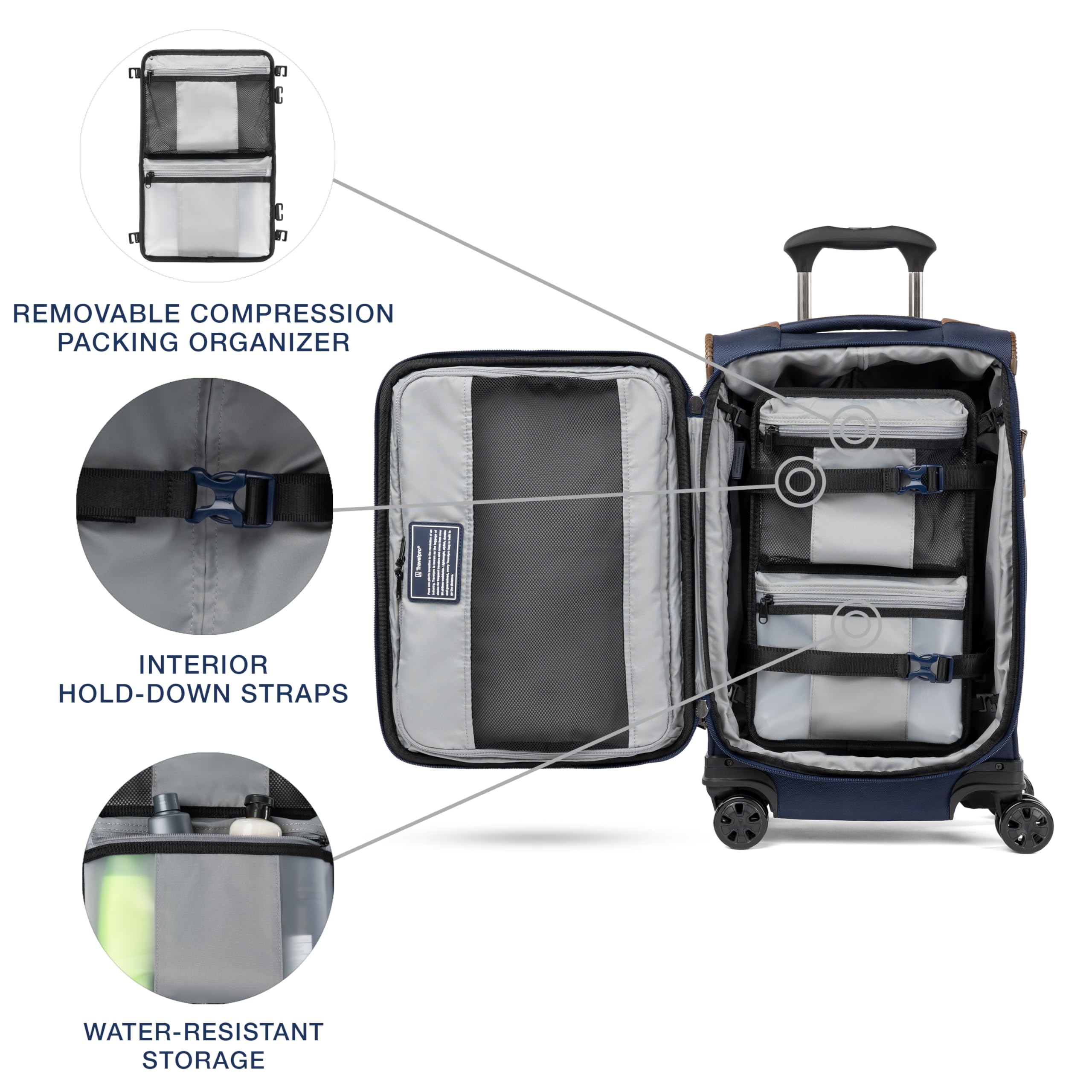 Travelpro Crew Classic Lightweight Softside Expandable Carry on Luggage, 8 Wheel Spinner Suitcase, Men and Women, Carry On 21-Inch, Patriot Blue Patriot Blue Carry On U1