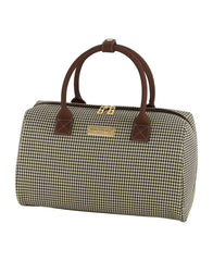 LONDON FOG Women Satchel Carry-On Luggage, Olive Houndstooth, 16 inch Olive Houndstooth 16 inch U1