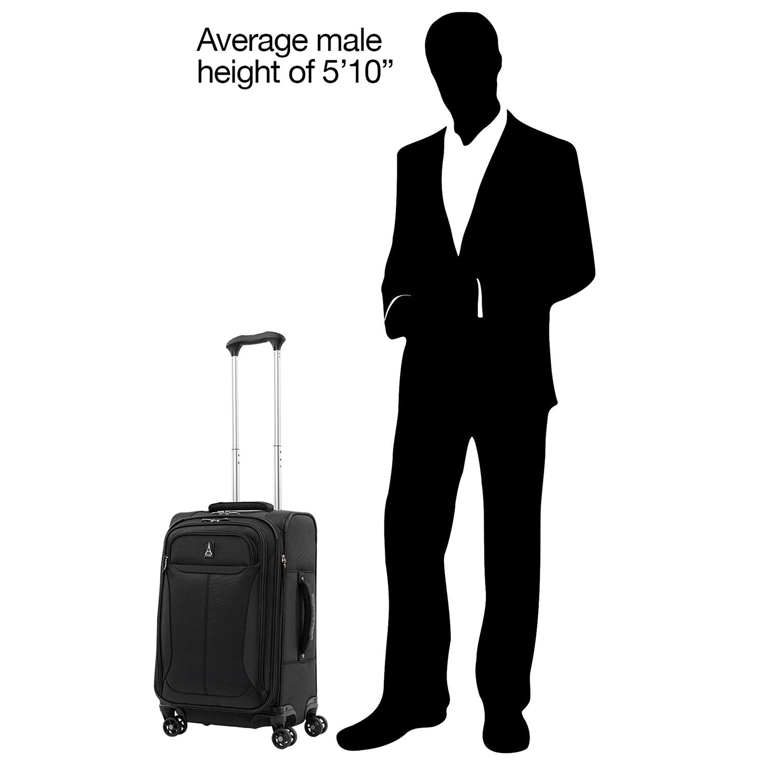 Travelpro Tourlite Softside Expandable Luggage with 4 Spinner Wheels, Lightweight Suitcase, Men and Women Black Carry On 21 Inch U13