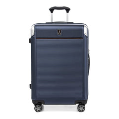 Travelpro Platinum Elite Hardside Expandable Spinner Wheel Luggage TSA Lock Hard Shell Polycarbonate Suitcase ( True Navy Blue , Checked- Medium 25-Inch ) True Navy Blue Checked Medium 25 Inch U1