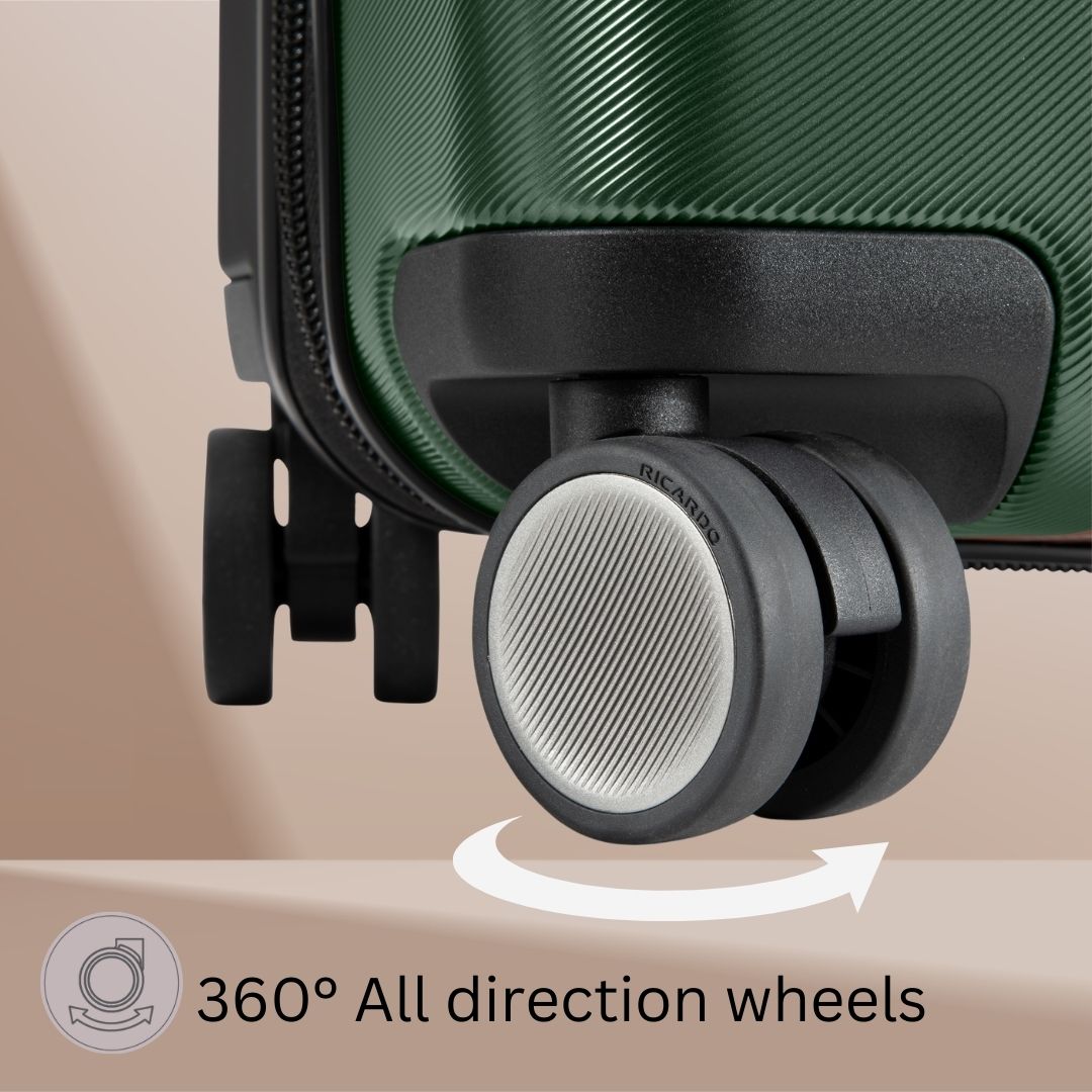 Ricardo Beverly Hills Montecito 2.0 Hardside with Dual Spinning Wheels, Expandable with Comfort Grip for Easy Packing and Moving, Men and Women ( Hunter Green , Check-In Medium 25-Inch ) Hunter Green Check In Medium 25 Inch U1