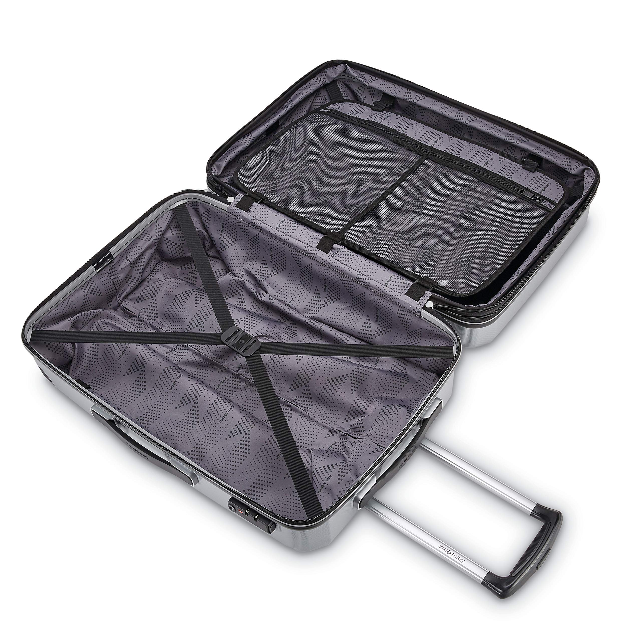 Samsonite Winfield 3 DLX Spinner Silver Checked Medium 25 Inch U5
