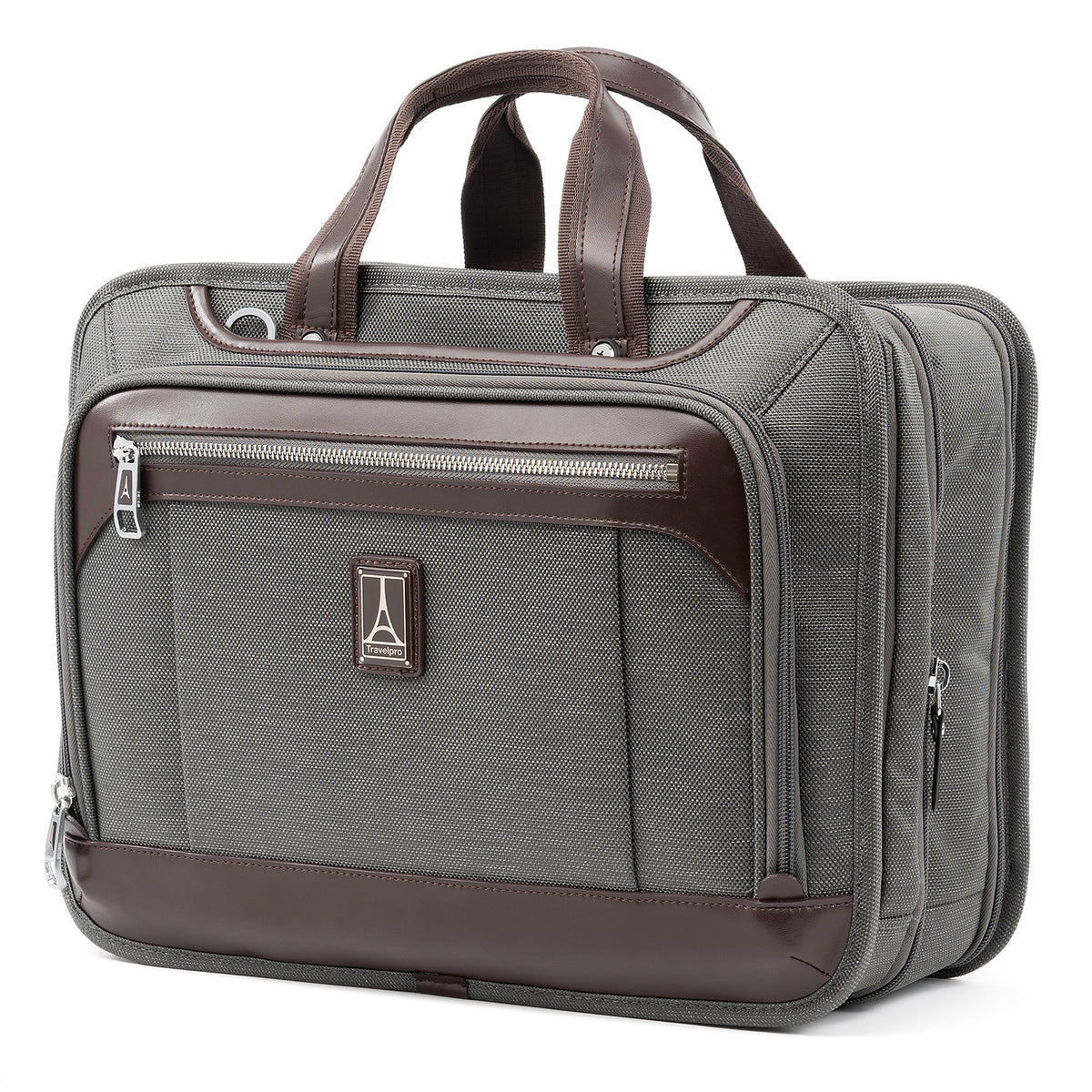 Travelpro Platinum Elite Expandable Business Laptop Briefcase, Fits up to 15.6 Laptop, Work School Travel, Men and Women ( Vintage Grey , 16-Inch ) Vintage Grey 16 Inch U3