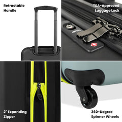 Sherpani Meridian, 22 Inch Carry On Luggage Airline Approved, Rolling Hardside Suitcase 22x14x9, Travel Luggage for Women, Expandable Suitcase, Travel Gift ( St. Lucia , 22-Inch Carry On ) St. Lucia 22 Inch Carry On U1