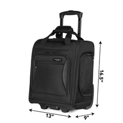 WallyBags Solutions 16 Underseat Bag with Padded Electronics Pockets ( Black , One Size ) Black One Size U4