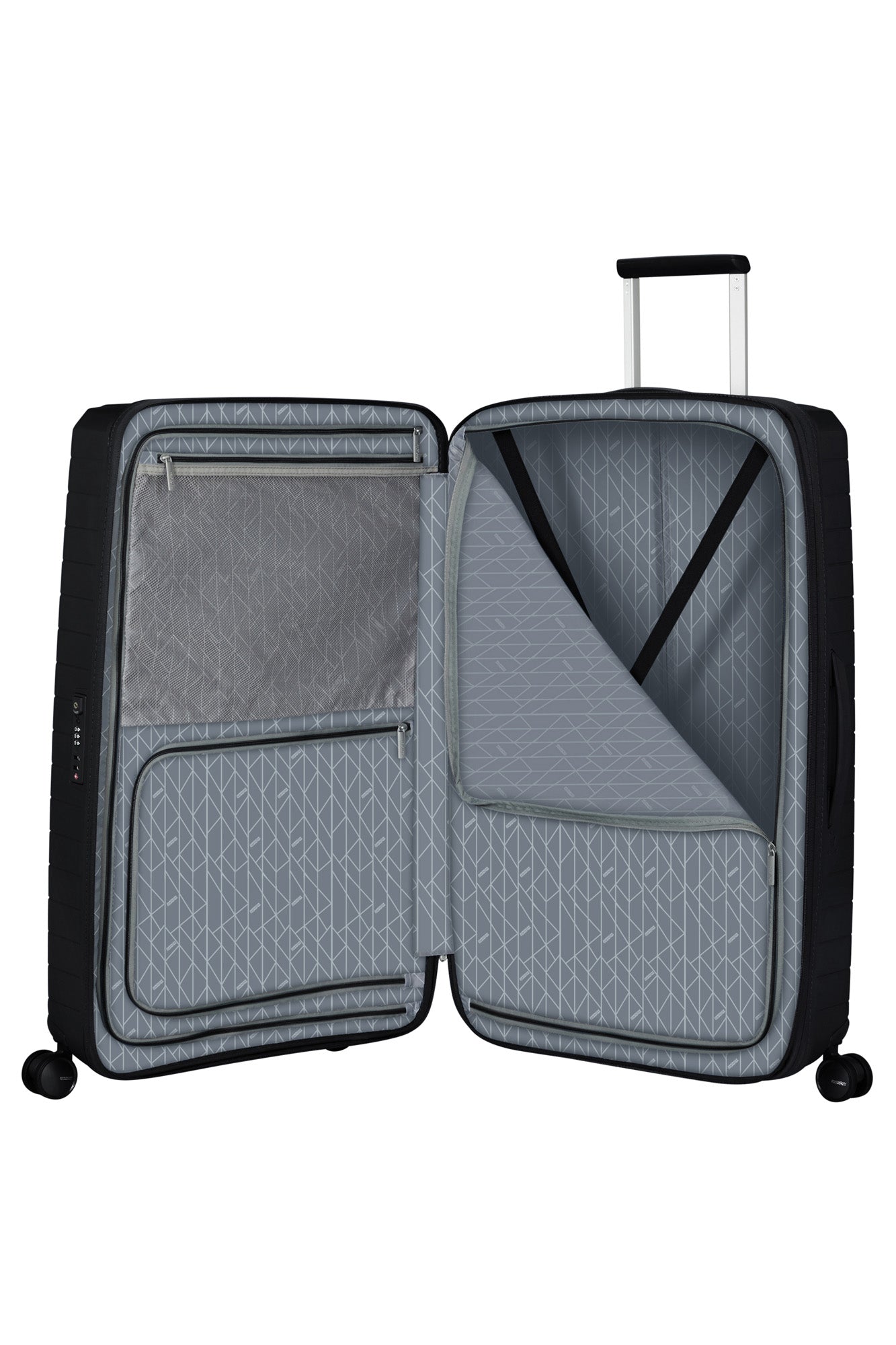 American Tourister Fastforward Expandable Hardside Luggage with Spinner Wheels, Large ( Flash Black , One Size ) Flash Black One Size U1