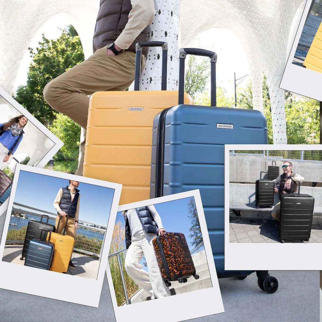 Ricardo Beverly Hills Cambria Hardside Luggage | Stylish Suitcase with Wheels for Effortless Travel, Expandable and Secure TSA-Locked Packing 29-inch Large Checked ( Tortoise , Checked Large 29-Inch ) Tortoise Checked Large 29 Inch U2