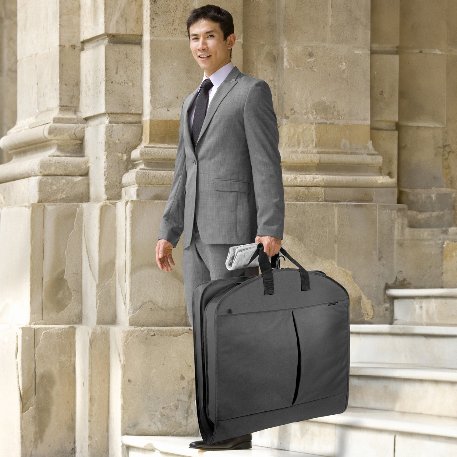 WallyBags® 45” Deluxe Extra Capacity Travel Garment Bag with two accessory ( Black , 45-inch ) Black 45 Inch U3