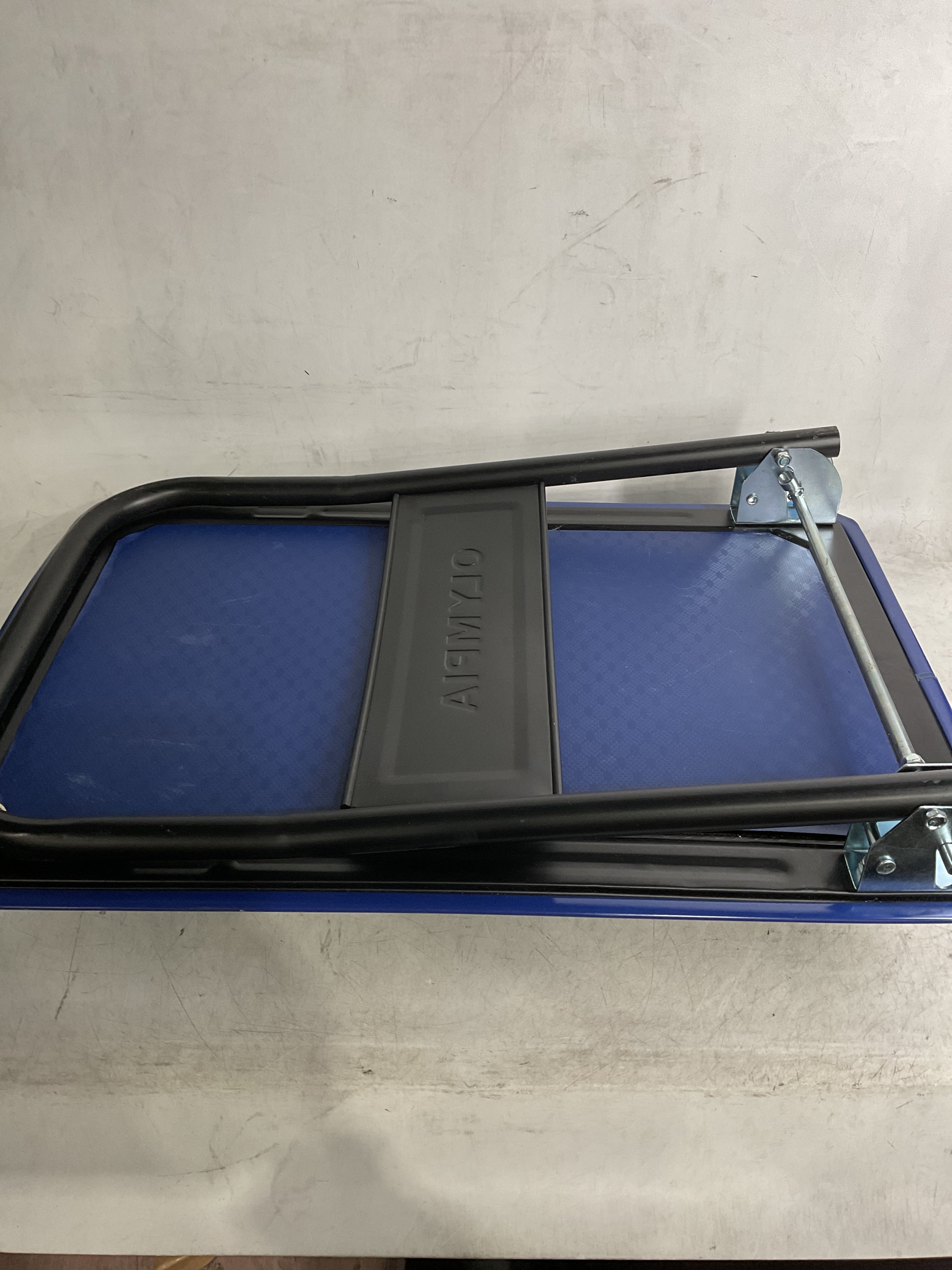 Olympia Tools Foldable Push Cart Dolly - 600 Lb. Capacity Heavy Duty Platform Truck with 360° Swivel Wheels - Blue Olive Green/Blue 600LB Capacity U1