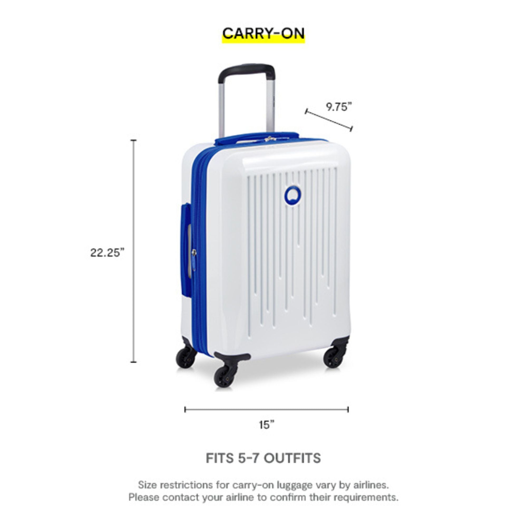 Delsey Paris Christine Hardside Expandable Luggage with Spinner Wheels ( White with Blue Trim , 3 Piece Set (20/24/28) ) White with Blue Trim 3 Piece Set 20 24 28 U2