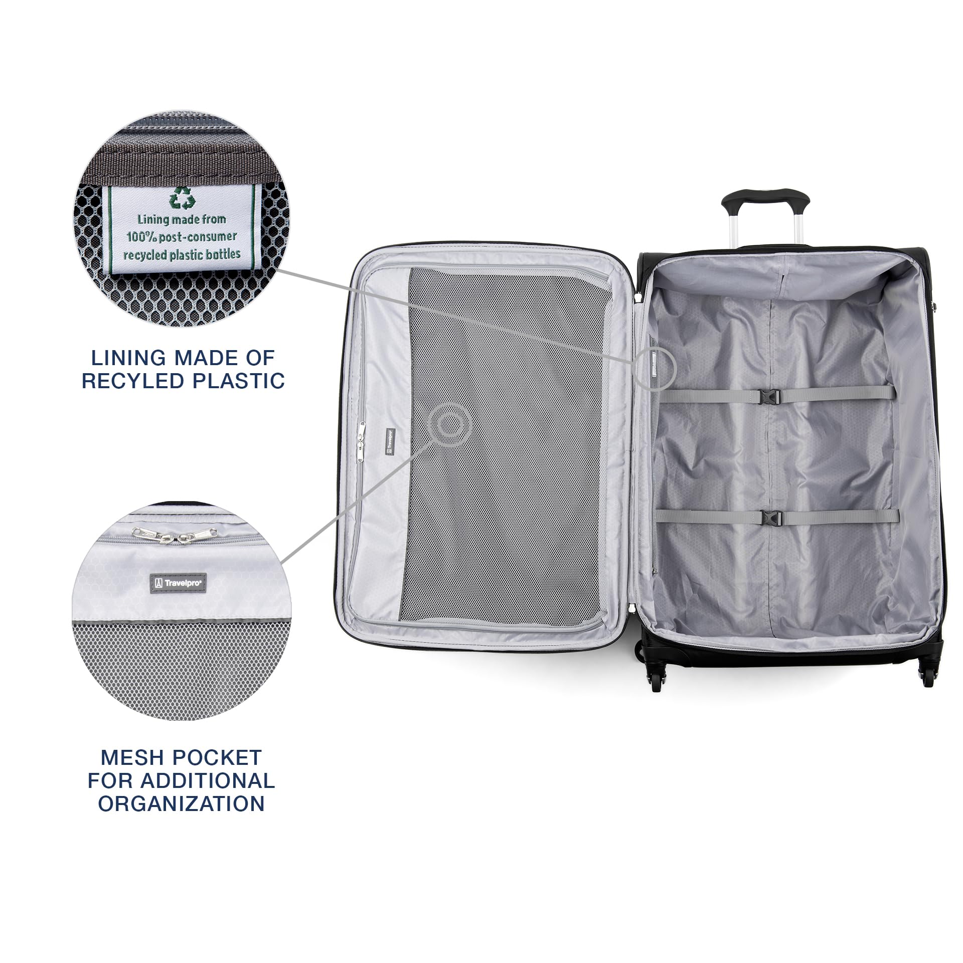 Travelpro Maxlite 5 Softside Expandable Luggage with 4 Spinner Wheels, Lightweight Suitcase, Men and Women ( Black , Checked-Large 29-Inch ) Black Checked Large 29 Inch U32