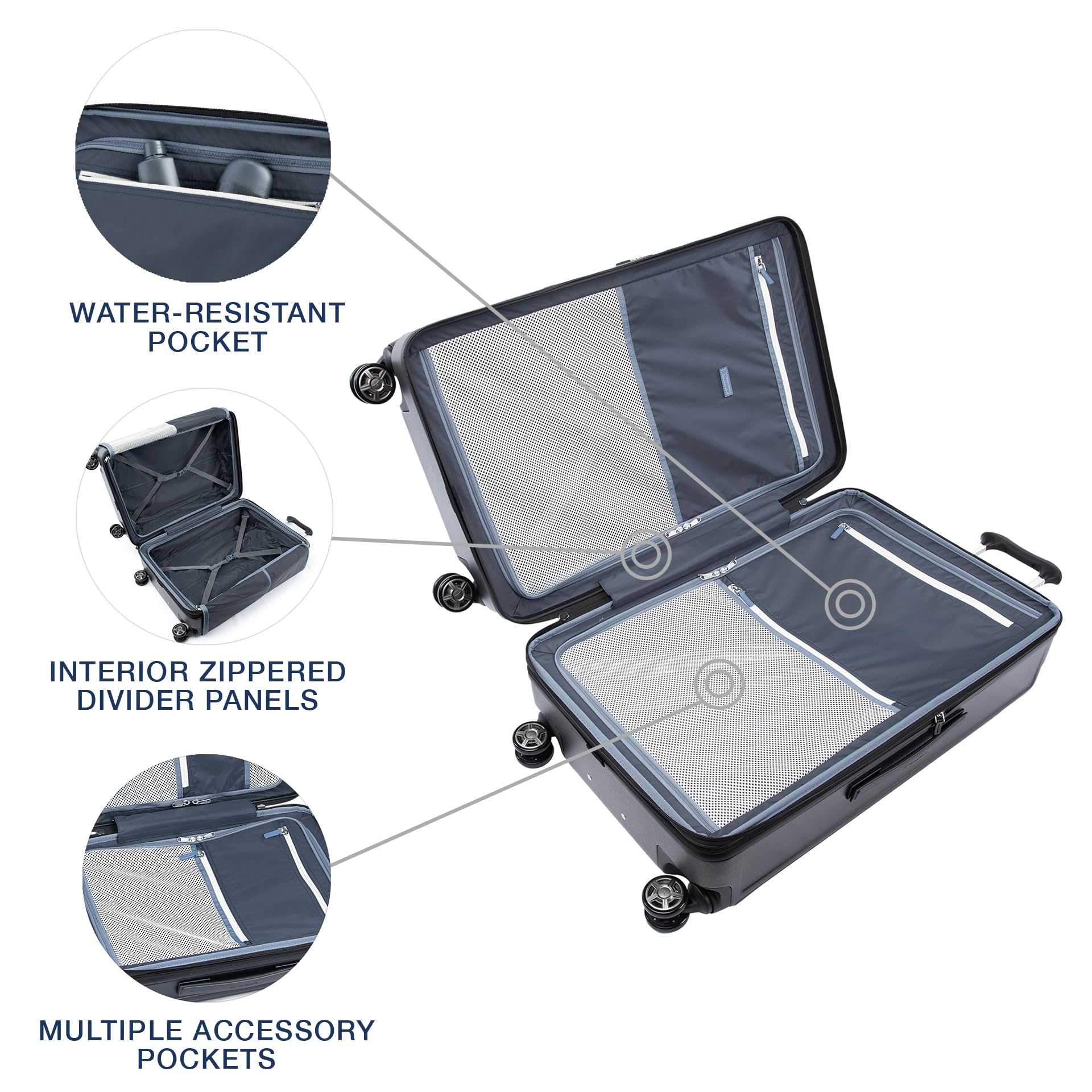 Travelpro Platinum Elite Hardside Expandable Spinner Wheel Luggage TSA Lock Hard Shell Polycarbonate Suitcase ( Shadow Black , Checked- Large 28-Inch ) Shadow Black Checked Large 28 Inch U3