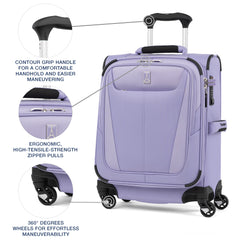 Travelpro Maxlite 5 Softside Expandable Luggage with 4 Spinner Wheels, Lightweight Suitcase, Men and Women ( Violet , Carry-on 19-Inch ) Violet Carry On 19 Inch U2
