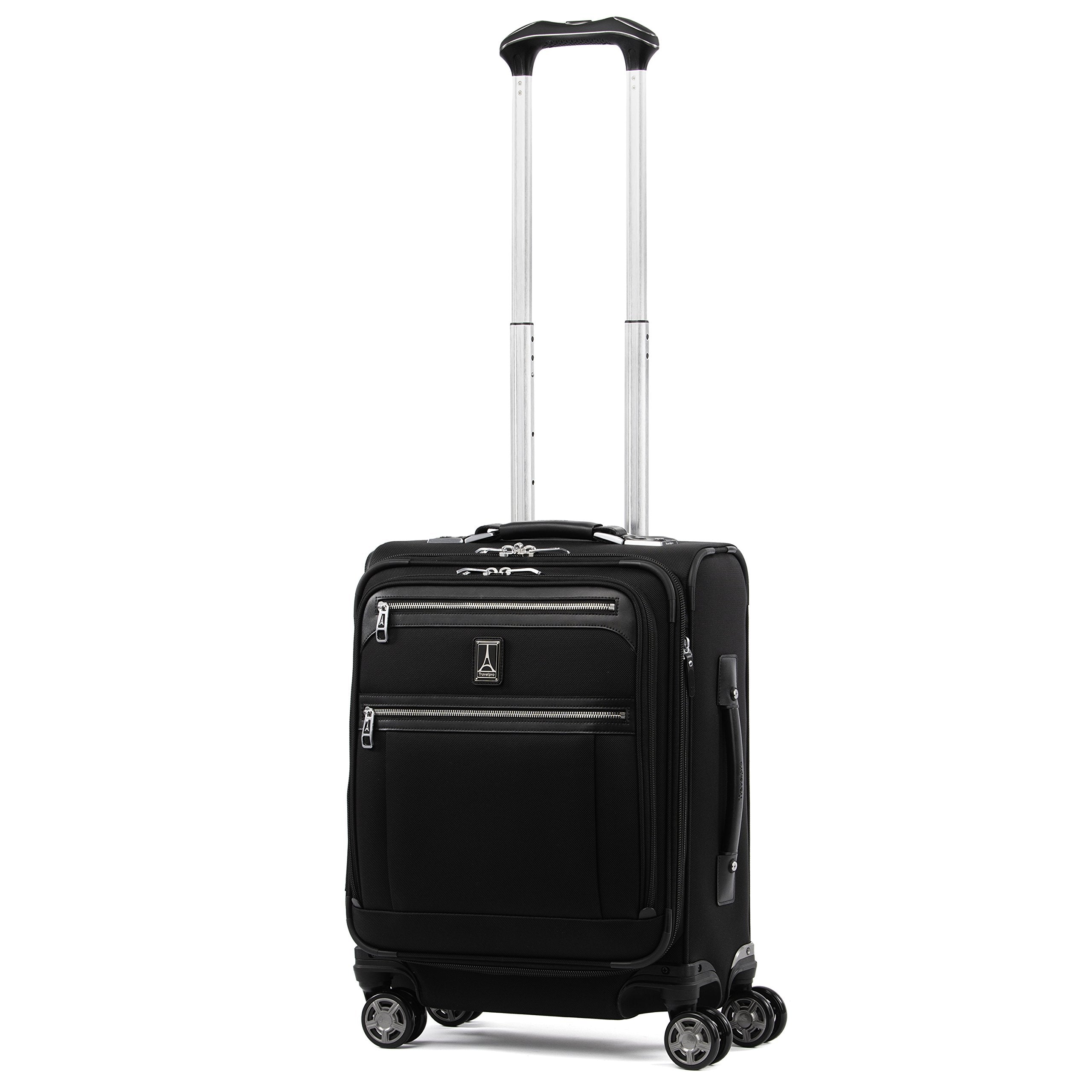 Travelpro Platinum Elite Softside Expandable Checked Luggage, 8 Wheel Spinner Large Suitcase, TSA Lock, Men and Women ( Shadow Black , Carry-On 19-Inch ) Shadow Black Carry On 19 Inch U15
