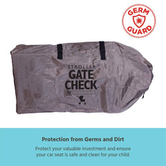 J.L. Childress DELUXE Gate Check Bag for Single & Double Strollers - Premium Heavy-Duty Durable Air Travel Bag, Adjustable Shoulder Straps - Fits Most Single & Double Strollers, Grey ( Grey ) Grey  U1